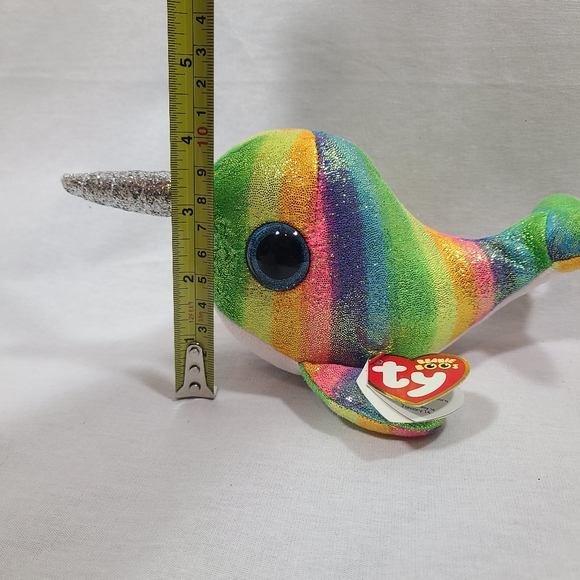 TY beanie boos Nori the rainbow glitter narwhal- New with tags - Picture 4 of 5